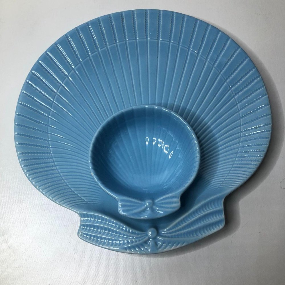 Blue Shell Chip and Dip Plate